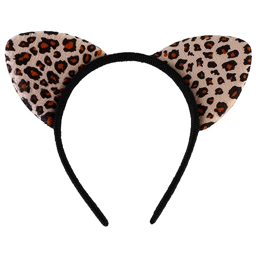 WLLHYF Halloween Leopard Haarreif mit Plüschohren Katzenohr Stirnbänder Ohr Stirnband Leoparden Ohrstirnbänder Hair Hoops Für Frauen Mädchen Kostüm Party Cosplay Dekoration Zubehör (Stil 1) von WLLHYF