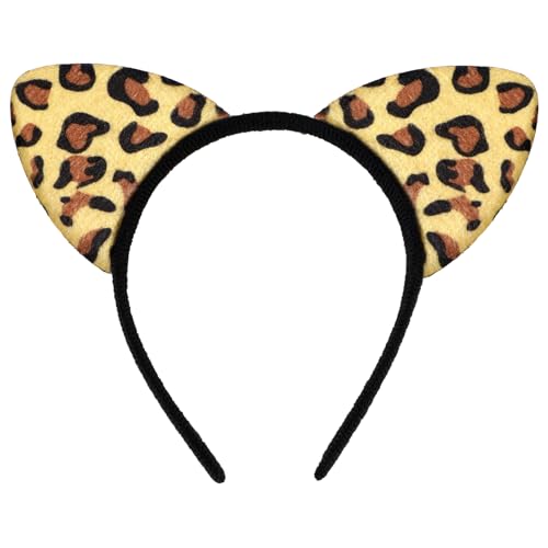 WLLHYF Halloween Leopardenohren Haarreif Niedliches Katzenohren Stirnband Kopfschmuck Leoparden Plüschohren stirnbänder für Kostüm Party Cosplay Fasching Karneval Dekoration Zubehör(Stil 2) von WLLHYF