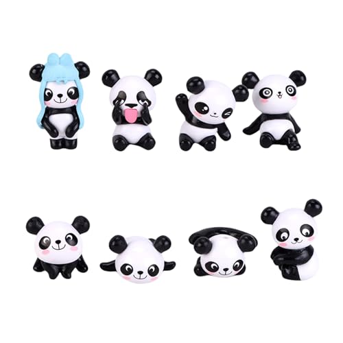 Panda Figuren,8 Stück Niedliche Panda Ornamente für Kuchen Deko,Tortendeko,Party Dekor,Kinderfeste,Zuhause Dekoration und Geschenk,Panda Figuren Ideal für Geburtstage und Feiern,Danda Figur Deko von WLVinson