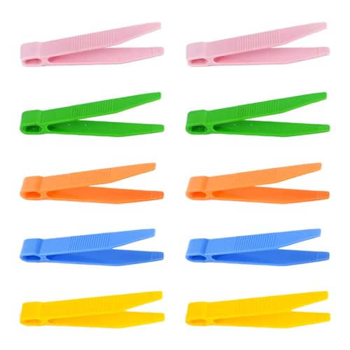 10 Stück Pinzette Kinder Set,Kinder Pinzette Bunte Clip-plastikpinzette,Bunte Kunststoff Pinzetten Kinder,Greifzange Kinder für DIY Bastelarbeiten,Plastik Pinzette Zubehör für Feinmotorik Training von WLVinson