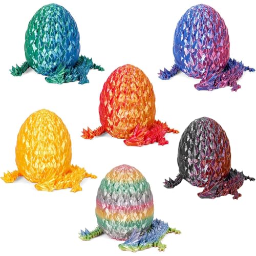 WMFASBAG 3D Gedrucktes Drachenei, Geheimnisvolle Drache 3D Druck, Geschenke Beweglicher Drachen Figuren, Realistische Ewegliche Gelenke Dragon Eggs Spielzeug for Easter Dekoration von WMFASBAG