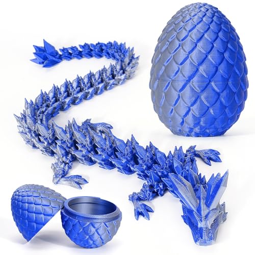 WMFASBAG 3D Gedrucktes Drachenei, Geheimnisvolle Drache 3D Druck, Geschenke Beweglicher Drachen Figuren, Realistische Ewegliche Gelenke Dragon Eggs Spielzeug for Easter Dekoration von WMFASBAG