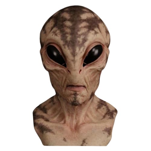 WMFASBAG Halloween Alien Maske Realistische Alien Gesichtsmasken Lustige Cosplay Prop Maske UFO Streich Kostüm Maske Dress Up Party Kostüm Requisiten von WMFASBAG