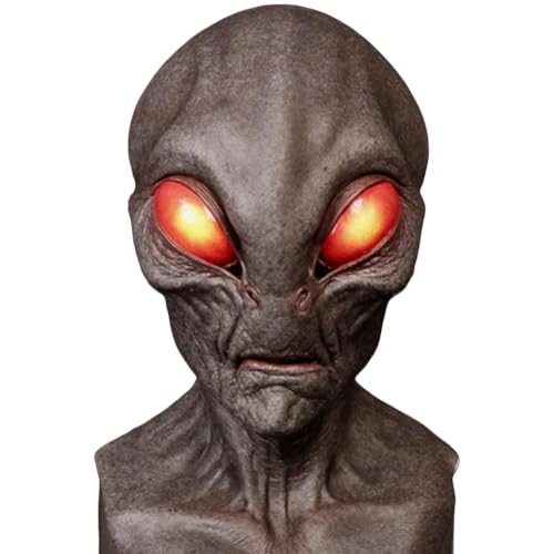 WMFASBAG Halloween Alien Maske Realistische Alien Gesichtsmasken Lustige Cosplay Prop Maske UFO Streich Kostüm Maske Dress Up Party Kostüm Requisiten von WMFASBAG