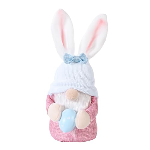 WMFASBAG Ostern GNOME Gesichtliche Plüschpuppe mit Ostereizwergspielzeug (rosa Hasenohren) von WMFASBAG