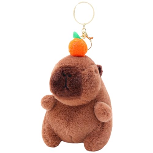 WMFASBAG Schwanzwedelndes Capybara-Plüsch-Schlüsselanhänger-Spielzeug, niedlicher Capybara-Anhänger, Cartoon-realistisches Capybara-Kuscheltier-Spielzeug, Capybara-Plüschtier, Schlüsselanhän von WMFASBAG