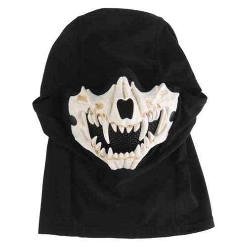 WMFASBAG Skeleton Skull Airsoft-Maske mit Gehörschutz, schützende Schießmaske, atmungsaktive Mesh-Halbgesichtsmaske for Paintball-Zubehör von WMFASBAG