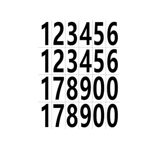 WNDUOKXH 20 Stück wasserdichte und ölbeständige Nummernetikettenaufkleber, Starke und langlebige Selbstklebende Buchstabenaufkleber, einfach, Schwarze Zahl von WNDUOKXH