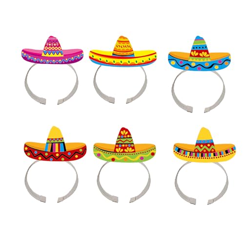 WNXGNHO 6 Stück Sombrero Stirnbänder Kopfschmuck Thema Party Dekorationen Kopfbedeckung für Feiern und Foto Requisiten von WNXGNHO