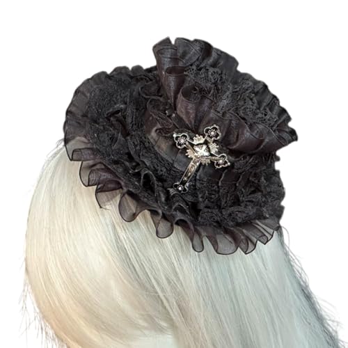 WNXGNHO Elegante Spitzenhut Haarclip Für Frauen Vintage Hair Accessoires Cosplay Party Dekore Für Hochzeiten Partys Und Alltag von WNXGNHO