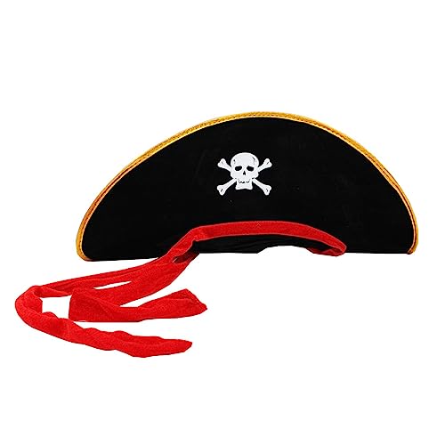 WNXGNHO Halloween Dreispitz Zarte Schwarze Dreispitz Hüte Buccaneer Kostüm Für Erwachsene Cosplay Kostüm Piraten Dreispitz Hüte von WNXGNHO