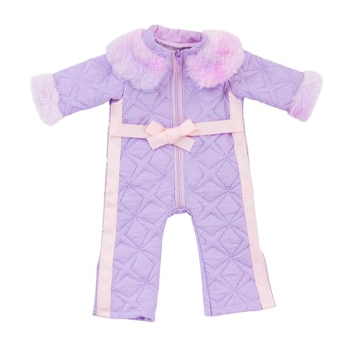 WNXGNHO Stilvolle Schleife Overall Mantel Für 18/16 Zoll Mädchen Puppen Winter Tragen Puppen Kleidung Mädchen Puppen Onesie Pelzkragen von WNXGNHO