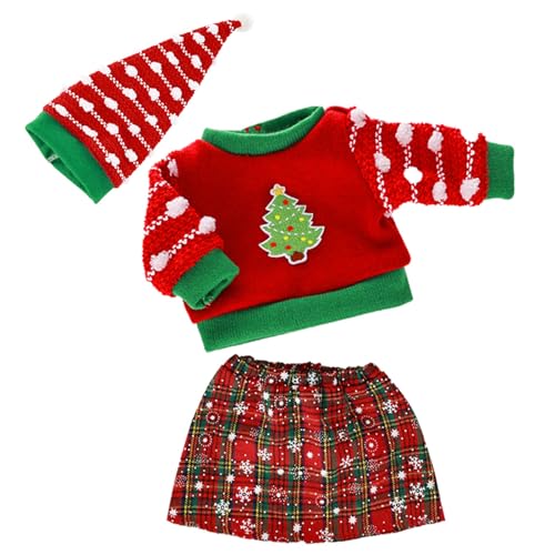 WNXGNHO Weihnachtspullover-Hut-Set für Puppen, Mädchen, festlich, für 45,7 cm große Puppen-Outfit, Winter-Kleidungskollektion von WNXGNHO