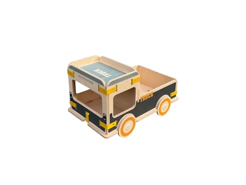 WODIZA Holzspielzeug, Spielzeug für Kinder aus Holz, Spielzeug Truck, Kinder Spielzeug, Montesorri Spielzeug, Kinderzimmer, Klein Kinder, Toy Truck (Grau/Blau) von WODIZA