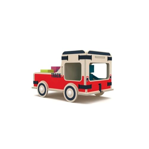 WODIZA Holzspielzeug, Spielzeug für Kinder aus Holz, Spielzeug Truck, Kinder Spielzeug, Montesorri Spielzeug, Kinderzimmer, Klein Kinder, Toy Truck (Rot) von WODIZA