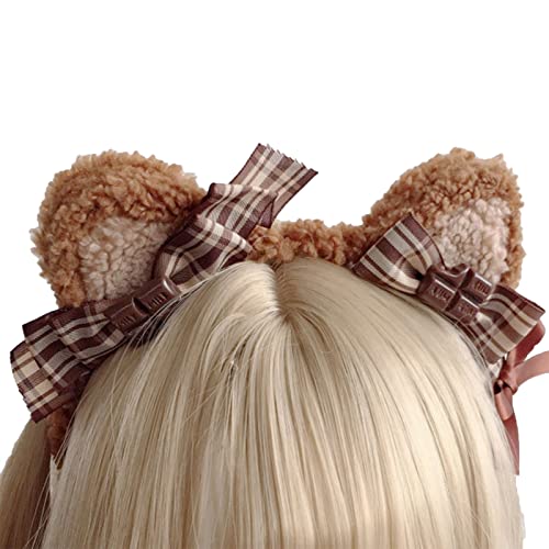 WOEIFGV Cartoon Stirnband Kätzchen Ohr Bowknots geformte Haarreifen Plüsch Party Kopfschmuck Haarband Cosplay Kostüm Requisiten Unisex von WOEIFGV