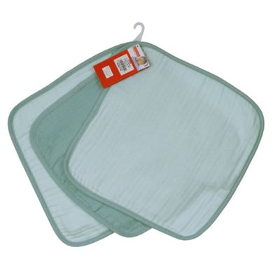 WÖRNER Musselin Uni mint-eisblau Seiftuch 3er Set 30x30 cm von WÖRNER SÜDFROTTIER