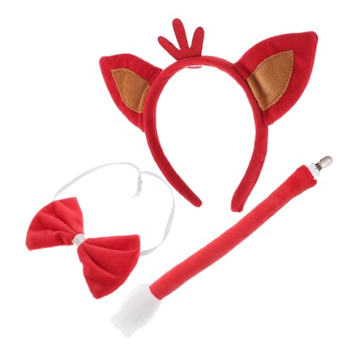 WOFASHPURET 1 Satz Fuchs Stirnband Fuchsschwanz Und Ohren Tier Katzenohren Stirnband Tierstirnband Und - Cosplay-fuchs-stirnband Fuchsohren Cosplay Stirnband Fuchsplüsch Polyester Rot von WOFASHPURET