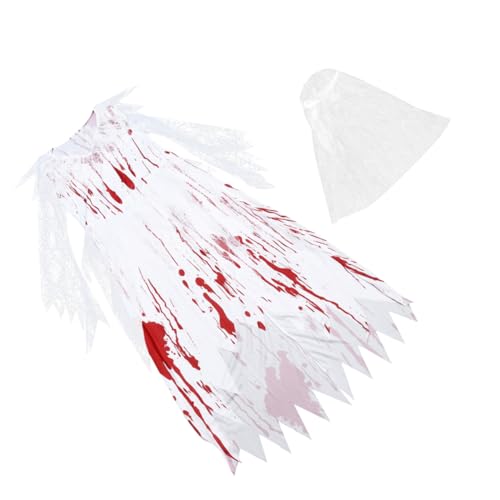 WOFASHPURET 1 Satz Geisterbraut Kostüm Brautschleier Vampir-Kostüm Ballkleid halloween costume halloween kleidung Halloween-Verkleidung schreckliches Halloween-Kostüm Polyester (Polyester) rot von WOFASHPURET