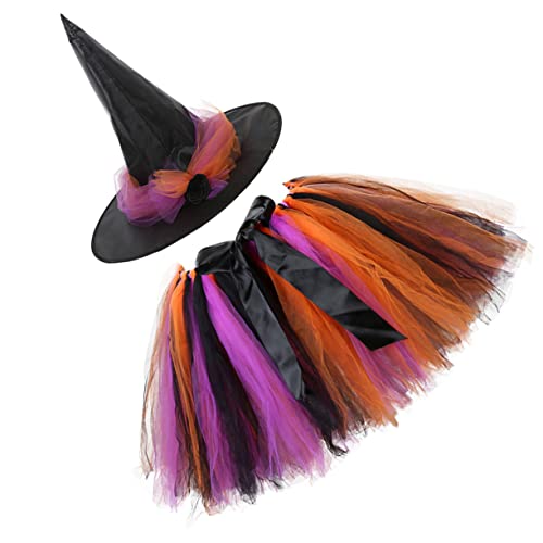 WOFASHPURET 1 Satz Halloween-Hexen-Tutu-Rock-Anzug Halloween Tutu Rock Hüte Blase Kleid Hexenkostüm für Kinder kinderkostüme halloween kinderkostum halloween damen kleider Partykostüm von WOFASHPURET