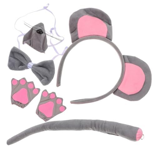 WOFASHPURET 1 Satz -Partygeschenke Halloween-Tierkostüm Stirnband mit Tierohren Cosplay Fliege Mäusenase kleidung kinder kinderkostüme Stirnbänder für Damen -Kopfschmuck Stoff von WOFASHPURET