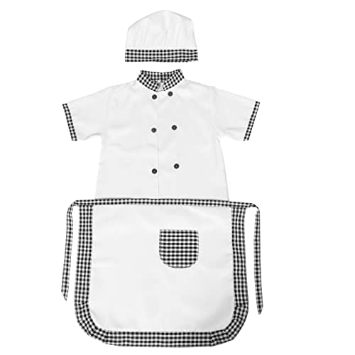 WOFASHPURET 1 Set Kids Cook Chef Cosplay Chef Outfit Kinderkoch Kostüm Mit Schürzen Taschen Hut Zohle Kleid Für Jungen Mädchen Kleinkind von WOFASHPURET