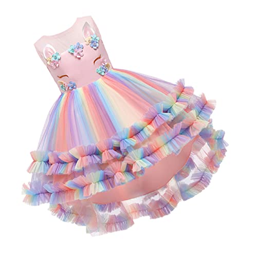 WOFASHPURET 1 Stück Ballettröckchen Prinzessinnenkostüm Für Mädchen Mädchen-tutu-kleid Mädchen-tüllkleid Einhorn-kleid Mit Pailletten Kleiden Sich Blumenmädchenkleid Tutu-rock Rosa von WOFASHPURET