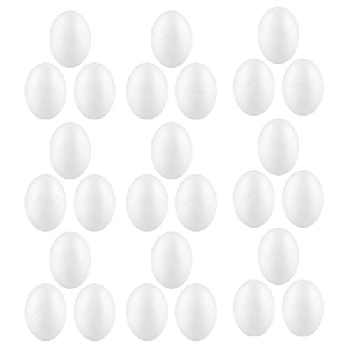 WOFASHPURET 10 Pcs Weiße Schaumeier Eier 5 cm Osterpolystyrol Gefälschte Eier Malerei Eier Simulation Eier Erstellen Solide Runde Kugeln Für Schulprojekte Kunsthandwerk Und DIY -Dekoration von WOFASHPURET