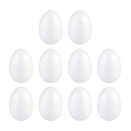 WOFASHPURET 10 Pcs Weiße Schaumeier Osterpolystyrol Gefälschte Eier Malerei Eier Massive Eier DIY Für Kinderschule Festivalhandwerksfärbung Oder Malerei (Solide 8 cm) von WOFASHPURET