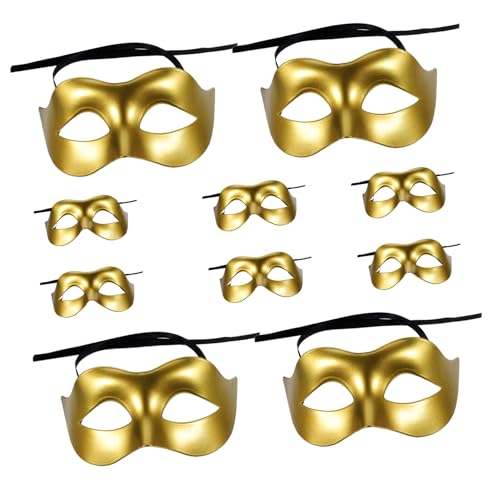 WOFASHPURET 10 Stück Goldene Fotografie Requisite Maskerade Maske Für Paare Kunststoff Kugelmasken Halloween Zubehör von WOFASHPURET