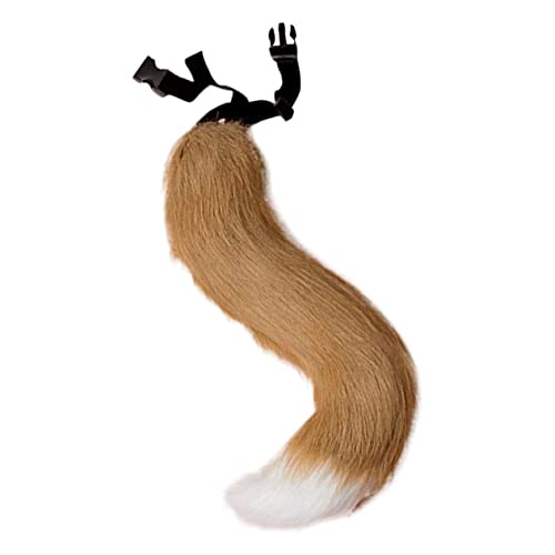 WOFASHPURET Realistische Faux Fur Fuchsschwanz Mit Verstellbarem Band Für Cosplay Kostüme Halloween Party Und Kostü Requisiten Und Camel Farbton von WOFASHPURET