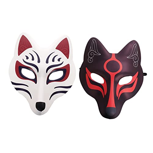 WOFASHPURET 2 Stück Fuchsmaske Maskerade Cosplay Maske Halloween Fuchs Halloween Cosplay Tier Cosplay Masken Venezianische Augenmasken Erwachsenenmasken Hase Halloween Party Maske Halloween von WOFASHPURET