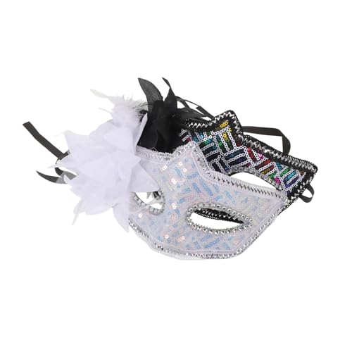 WOFASHPURET 2 Stück Halbe Gesichtsmasken mit Glänzenden Pailletten und Seitlicher Blumenverzierung Dekorative Masken für Frauen Karneval Halloween Fasching Abendveranstaltungen und WOFASHPURET 2 Stück Halbe Gesichtsmasken mit Glänzenden Pailletten und Seitlicher Blumenverzierung Dekorative Masken für Frauen Karneval Halloween Fasching Abendveranstaltungen und von WOFASHPURET