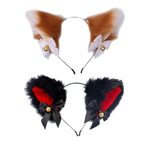 WOFASHPURET 2 Stück Plüsch Katzenohren Haarreif mit Schleife und Glöckchen Weiches Party Haarband für Frauen und Mädchen Niedliches Animal Ear Headband für Geburtstag Karneval Cosplay Foto WOFASHPURET 2 Stück Plüsch Katzenohren Haarreif mit Schleife und Glöckchen Weiches Party Haarband für Frauen und Mädchen Niedliches Animal Ear Headband für Geburtstag Karneval Cosplay Foto von WOFASHPURET