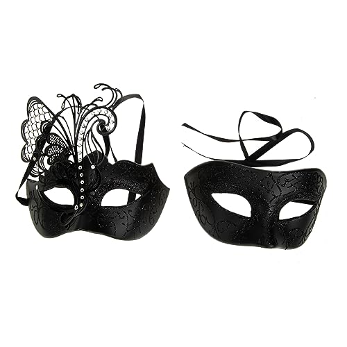 WOFASHPURET 2 Stück Retro Deko Halloween Party Maske Venezianische Maske Maskerade Für Paare Party Kostüm Maske Halloween Masken Venezianische Party Masken Karneval Kostüm von WOFASHPURET