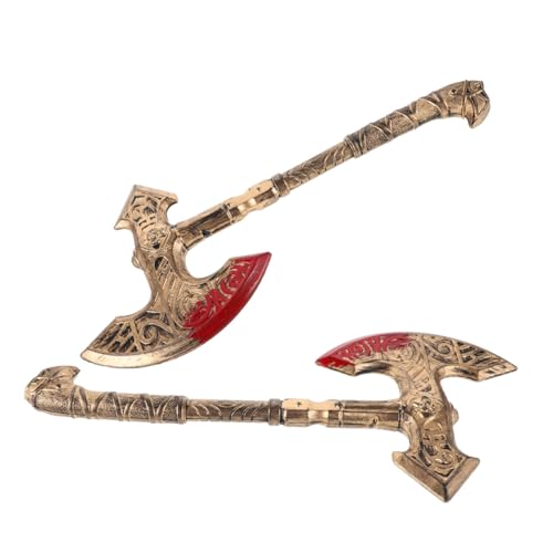WOFASHPURET 2 Stück Retro Wikinger Axt Kostüm Requisite aus Leichtem Kunststoff Realistisch Gestaltete Goldfarbene Wikingeraxt für Halloween Mittelalter Ritter Urzeit verkleidungen WOFASHPURET 2 Stück Retro Wikinger Axt Kostüm Requisite aus Leichtem Kunststoff Realistisch Gestaltete Goldfarbene Wikingeraxt für Halloween Mittelalter Ritter Urzeit verkleidungen von WOFASHPURET