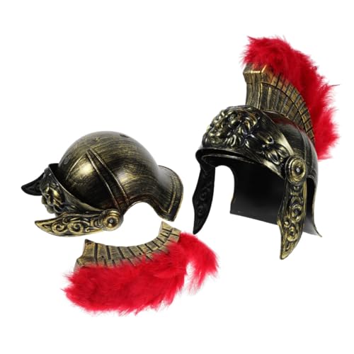 WOFASHPURET 2 Stück Römischer Soldatenhelm mit Löwenmuster und Federbusch Antiker Gladiatorenhelm für Cosplay Historische Events Karneval Leicht und Tragbar WOFASHPURET 2 Stück Römischer Soldatenhelm mit Löwenmuster und Federbusch Antiker Gladiatorenhelm für Cosplay Historische Events Karneval Leicht und Tragbar von WOFASHPURET