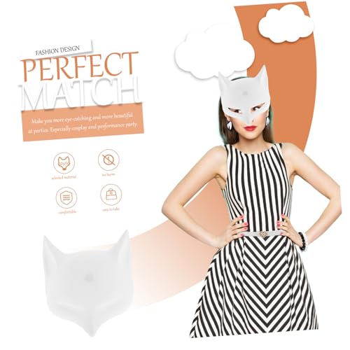 WOFASHPURET 2 Stück Unbemalte Weiße Pvc fuchsmaske Matte DIY Tiermasken zum Bemalen Halbe Gesichtsbedeckung Komfortabel Geeignet für Karneval Halloween Cosplay Maskerade partys WOFASHPURET 2 Stück Unbemalte Weiße Pvc fuchsmaske Matte DIY Tiermasken zum Bemalen Halbe Gesichtsbedeckung Komfortabel Geeignet für Karneval Halloween Cosplay Maskerade partys von WOFASHPURET