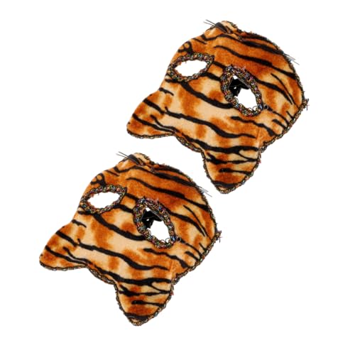 WOFASHPURET 2St Tiger Maske Tanzmaske maske mit leopardenmuster Halloween-Maske Fuchskatzenkostüm Maske Maske Halbmaske Tiger Tigermaskenmaske Maskerade-Party-Maske Maske für Frauen Stoff von WOFASHPURET