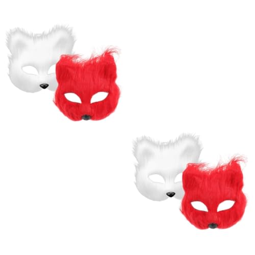 WOFASHPURET 4 Stück Fuchsmaske Halloween Kostümzubehör Partyzubehör Party Dekorationsmasken Halloween Maske Masken Für Maskerade Cosplay Maske Partyzubehör Kostüm Requisite Party von WOFASHPURET