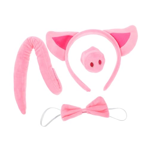 WOFASHPURET 4 Stück Teiliges Schwein Kostüm Set für Plüsch Schweineohren Haarband Schweinenase und Fliege Leichtes Tierkostüm Zubehör für Halloween und Karneval Rollenspiele WOFASHPURET 4 Stück Teiliges Schwein Kostüm Set für Plüsch Schweineohren Haarband Schweinenase und Fliege Leichtes Tierkostüm Zubehör für Halloween und Karneval Rollenspiele von WOFASHPURET