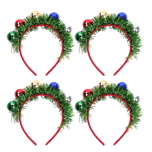 WOFASHPURET 4 Stück Weihnachts-Haarreifen Weihnachts-Spotlight-Kugel-Stirnband Weihnachts-Blumen-Haarband Kopfbedeckung Feiertags-Kopfgirlande Kopfbedeckung Für Weihnachtsfeier Feiertage von WOFASHPURET