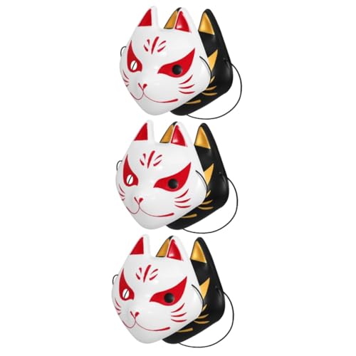 WOFASHPURET 6 Stk Fuchs Maske Halbgesichts-Katzenmaske japanische Maske Cosplay-Füchse-Maske pelzige Maske Wolfsmaske halloween maske schwarze maske Tiermaske Maskenstütze Partyzubehör Plastik von WOFASHPURET