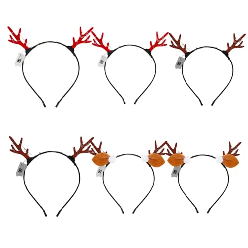 WOFASHPURET 6 Stück LED Rentier Haarreif Weihnachts Kopfschmuck mit Leuchtenden Glitzer Hörnern Leichtes Stirnband für Erwachsene und Mädchen Festliche Party Accessoires Langlebig und WOFASHPURET 6 Stück LED Rentier Haarreif Weihnachts Kopfschmuck mit Leuchtenden Glitzer Hörnern Leichtes Stirnband für Erwachsene und Mädchen Festliche Party Accessoires Langlebig und von WOFASHPURET