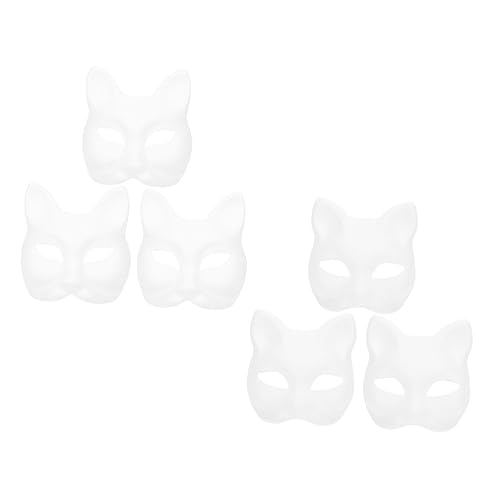 WOFASHPURET 6 Stück Teiliges DIY Weiße Blanko Tiermasken aus Papier Unbemalt Fuchs und Katze zum Bemalen und Gestalten Party und Karnevalsmaske für Erwachsene WOFASHPURET 6 Stück Teiliges DIY Weiße Blanko Tiermasken aus Papier Unbemalt Fuchs und Katze zum Bemalen und Gestalten Party und Karnevalsmaske für Erwachsene von WOFASHPURET