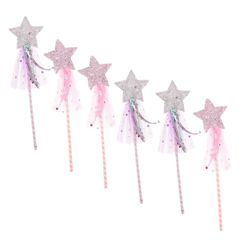 WOFASHPURET 6stücke Funktionsfähiger Feenstab Für Junge Mädchen Glitzernder Sternstab Mit Blumenmädchen-Design Als Prinzessinnen-kostüm-Accessoire Für Feiern Und Cosplay WOFASHPURET 6stücke Funktionsfähiger Feenstab Für Junge Mädchen Glitzernder Sternstab Mit Blumenmädchen-Design Als Prinzessinnen-kostüm-Accessoire Für Feiern Und Cosplay von WOFASHPURET