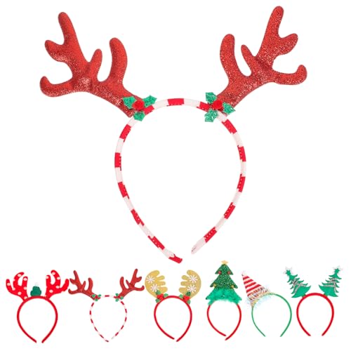 WOFASHPURET 6 Stück Weihnachts-Stirnbänder Weihnachts-Haarreifen Mit Verschiedenen Designs Festival-Haarbänder Weihnachts-Haar-Accessoires Für Kinder Damen Herren Weihnachtsfeier von WOFASHPURET