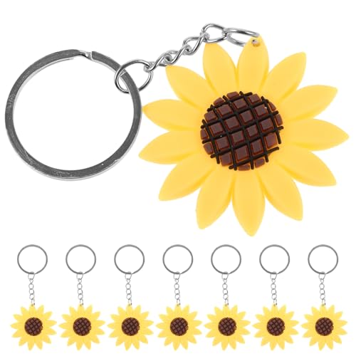 WOFASHPURET 8 Stück Sonnenblumen-Schlüsselanhänger Anhänger Rucksack Zum Aufhängen Sonnenblumen-Knopf Schlüsselanhänger Für Sommer-Geburtstagspartys Gastgeschenke Gelb von WOFASHPURET
