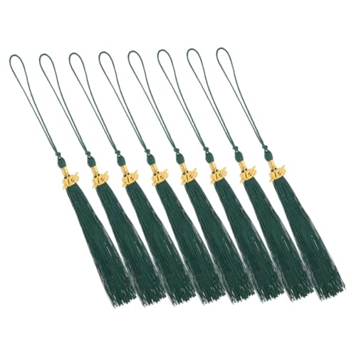 WOFASHPURET 8 Stück Teiliges Grüne Abschlussquasten aus Polyester mit Goldenem Jahresanhänger Abschlusskappen Charms für Abschlussfeiern und Erinnerungsdeko WOFASHPURET 8 Stück Teiliges Grüne Abschlussquasten aus Polyester mit Goldenem Jahresanhänger Abschlusskappen Charms für Abschlussfeiern und Erinnerungsdeko von WOFASHPURET