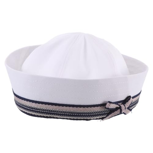 WOFASHPURET Damen Sailor Mütze mit Schleife Atmungsaktives Leichtes Cosplay für Party und Fotografie Verstellbar Kopfumfang Klassischer Retro Stil für Vielseitige Outfits WOFASHPURET Damen Sailor Mütze mit Schleife Atmungsaktives Leichtes Cosplay für Party und Fotografie Verstellbar Kopfumfang Klassischer Retro Stil für Vielseitige Outfits von WOFASHPURET